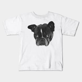 Boston Terrier Dog head Kids T-Shirt